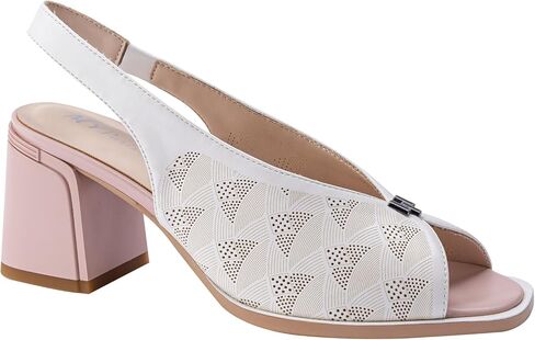 Women’s Block Chunky Medium Heel Slip-On Peep Round Toe Breathable Cut-Out Slingback Sandals Shoes in Saudi Arabia
