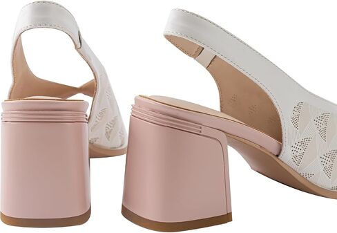 Women’s Block Chunky Medium Heel Slip-On Peep Round Toe Breathable Cut-Out Slingback Sandals Shoes in Saudi Arabia
