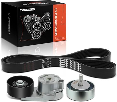 A-Premium Serpentine Drive Belt Kit with Tensioner & Idler Pulley Compatible with Cadillac Vehicles - CTS 2008-2009, STS 2008-3.6L in Saudi Arabia