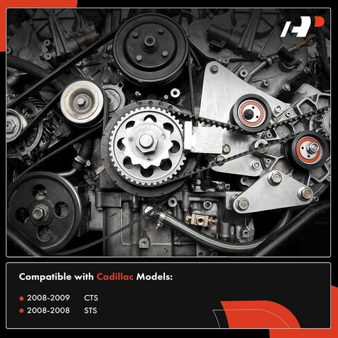 A-Premium Serpentine Drive Belt Kit with Tensioner & Idler Pulley Compatible with Cadillac Vehicles - CTS 2008-2009, STS 2008-3.6L in Saudi Arabia