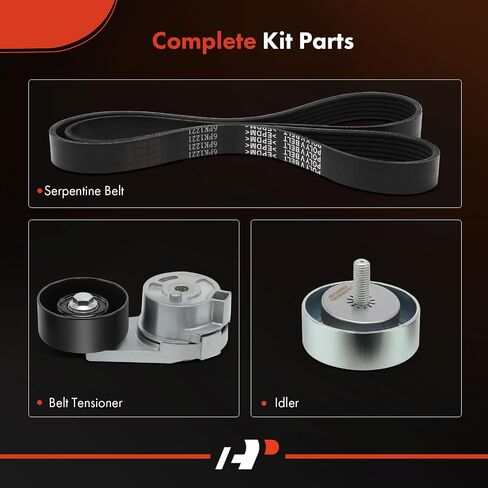 A-Premium Serpentine Drive Belt Kit with Tensioner & Idler Pulley Compatible with Cadillac Vehicles - CTS 2008-2009, STS 2008-3.6L in Saudi Arabia