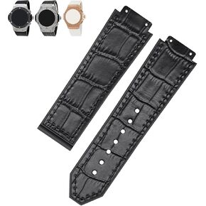19 mm×25 mm×22 mm Watch Band Compatible for Hoblot Big Bang, Soft Silicone Rubber Leather Cowhide Watch Strap, Outdoor Sports Waterproof Watch Bands Replacement, Wrist Watch Straps for Men Women