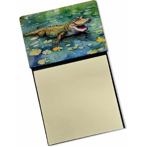 Caroline's Treasures Alligator Sticky Note Holder Refillable Dispenser Self-Sticky Note Pads, Memo Pads Blank Desk Accessories