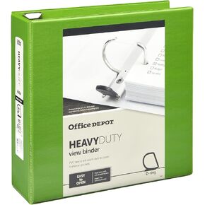 Office Depot® Brand Heavy-Duty Easy Open® D-Ring View Binder, 3" Rings, 59% Recycled, Army Green
