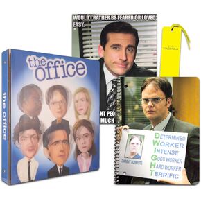 The Office Binder Set for Kids, Teens - The Office 3-Ring Binder, Dwight Notebook, Dunder Mifflin Portfolio Folder, & More | Stationery Set for Adults Bundle