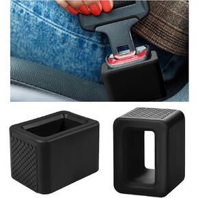 2 PCS Seat Belt Buckle Holder, Silicone Buckle Booster Raises Your Seat Belt for Easy Access, Buckle Cover Makes Receptacle Upright Buckling, Car Accessories for Kids (Black) in Saudi Arabia