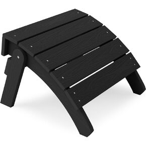 YEFU Adirondack Ottoman, Patio Foot Rest, Adirondack Foot Rest, Folding Adirondack Footstool, Weather Resistant for Adirondack Chair, Widely Used for Outdoor, Porch, Backyard, Garden, Fire Pits-Black