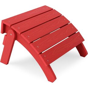 YEFU Adirondack Ottoman, Patio Foot Rest, Adirondack Foot Rest, Folding Adirondack Footstool, Weather Resistant for Adirondack Chair, Widely Used for Outdoor, Porch, Backyard, Garden, Fire Pits-Black