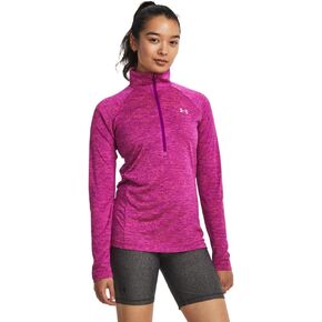 Under Armour Women's Standard Tech Twist ½ Zip Long-Sleeve Pullover, (573) Mystic Magenta/Rebel Pink/Metallic Silver, X-Large