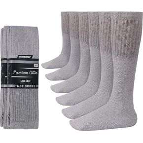 Men's 6 Pack Athletic Tube Socks Running Sports OVER THE CALF Full Cushioned Premium Soft Cotton Big and Tall