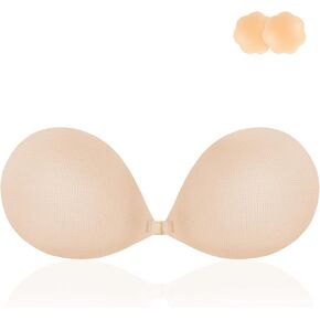 Women's Adhesive Bra for A-G Cups Strapless Sticky Invisible Bra with Nipple Covers 2024