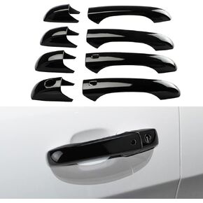 Car Exterior Door Handle Cover Compatible for Grand Cherokee 2011-2021 Accessories 2011-2022 Durango Black Door Handle Protector with Smart Key Holes