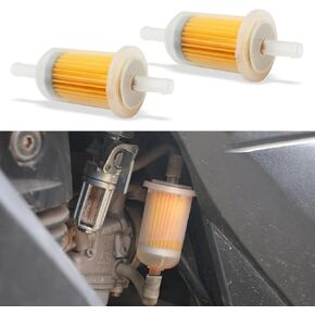 2 PCS Motorcycle Fuel Filter, 3.93" Efficiently Filter Out Impurities Inline Filter Cup, ABS High Temperature Resistant Housing Engine Filter Replacement, Universal for Motorcycles (Yellow)