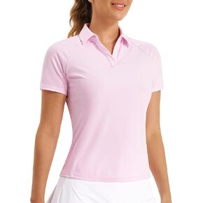 Stelle Womens V Neck Polo Golf Shirts Short Sleeve Collared Tennis Shirts Casual Tank Tops