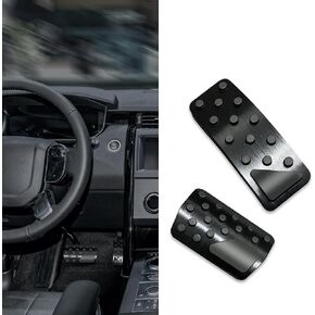 Accelerator Gas and Brake Pedal Covers, No Drilling Non- Slip Aluminum Alloy Pedal Cover Replacement Kit, Universal Car Accessories Fits Automatic Transmission Car, Truck, SUV (Black)
