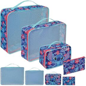 Disney Packing Organisers, Packing Cubes for Suitcases Luggage, Wash Bag (Navy Stitch)
