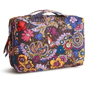 Vera Bradley Women's Cotton Lay Flat Travel Organizer, Marrakesh Vines Cream