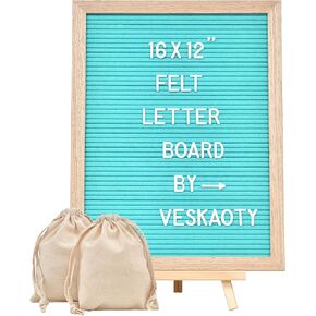Felt Letter Board with 402 Letters, Numbers & Symbols - 12 x 16 inch Large Changeable Message Board with Wooden Frame Wall Mount Hook,2 Canvas Bags,Wood Stand (Black Board & Wood Frame)