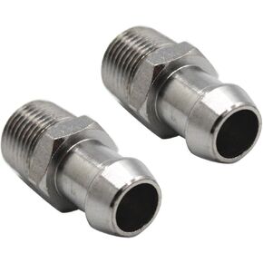 2 pcs/set SHLPDFM Metal Fitting Intake Hoses Chrome Metal 1/2'' NPT 5/8'' Barb Hose Intake Manifold Heater Hose Water Pump Heater Hose Compatible with SBC BBC SBF Engines