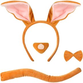 SATINIOR Puppy Dog Costume Set Dalmatian Dog Ears Headband Nose Bow Tie Tail Animal Cosplay for Kid Adult Halloween