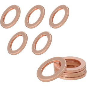 10 PCS Oil Drain Plug Gasket, 14mm Copper Oil Drain Plug Washer Gaskets Seals Replacement, Crush Washer Oil Drain Plug for OEM PN Part 007603-014106, Car Accessories