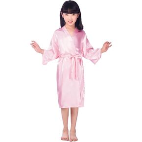 Girls Silky Satin Pure Kimono Robes for Wedding Spa Birthday Party Gifts Bathrobe