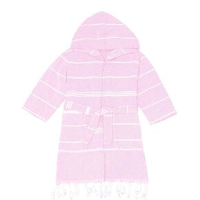 Turkish Cotton Child's Hooded Robe, Beach and Pool Cover Up, Quick Dry Lightweight Bathrobe, Sand Free, Medium