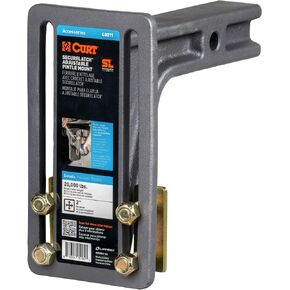 CURT 48011 SecureLatch Adjustable Pintle Mount Plate, 2-Inch Shank, 20,000 Pounds