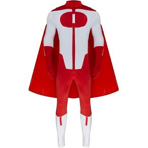 LILLIWEEN Omni-Man Cosplay Costume Jumpsuit with Cloak Super Hero Costume Halloween Full Set