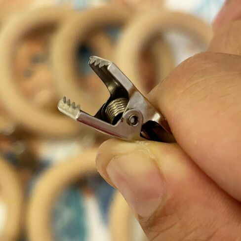 Wood Curtain Rings with Clips,Farmhouse Drapery Clips,Wooden Curtain Ring Hook Hangers Drapes Rings (12, 1.81 INCH Inner Dia) in Kuwait