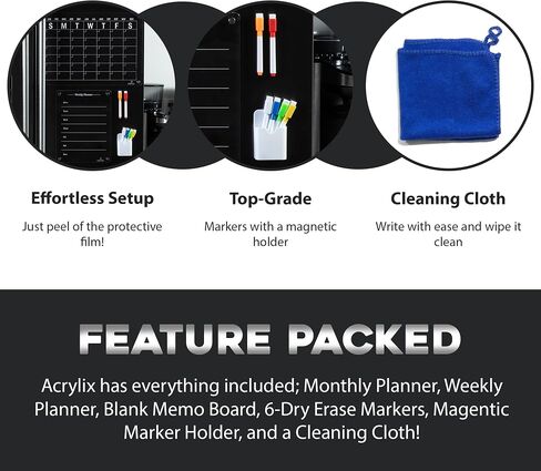 3 Set (17" x 12") Magnetic Calendar for Refrigerator, Weekly/Monthly Planner, Dry Erase Calendar & a Blank Board with 6 Dry Erase Markers, 1 Holder & 1 Cleaning Cloth in Saudi Arabia