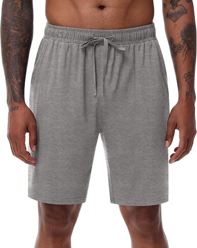 Neer 3 Packs Men's Pajama Shorts with Pockets Drawstring Soft Sleeping Shorts Lightweight Comfy Sleep Pants Lounge Bottoms in Saudi Arabia