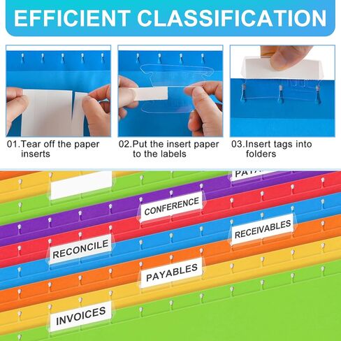 30 حزمة من مجلدات الملفات المعلقة، مجلدات ملفات بحجم الحروف مع علامات تبويب قابلة للتعديل، ألوان متنوعة مصممة للملفات الضخمة، المخططات الطبية، ابق منظمًا لمنزلك ومكتبك in Kuwait