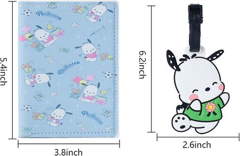 Cartoon Leather Passport Holder with Luggage Tag Cute Cat Passport Cover with Sticker, Travel Documents Organizer Protector (passport-pqg) in Saudi Arabia