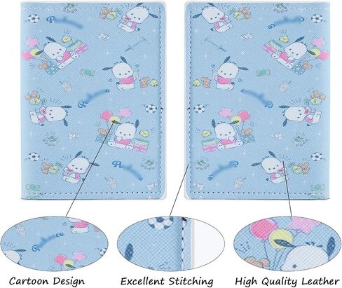 Cartoon Leather Passport Holder with Luggage Tag Cute Cat Passport Cover with Sticker, Travel Documents Organizer Protector (passport-pqg) in Saudi Arabia