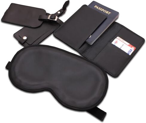 Dacasso Office Includes Two Black Leather Luggage Tags, 1 Passport Holder and 1 Sleep mask in Saudi Arabia