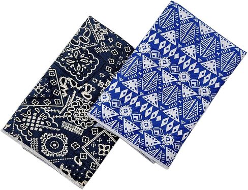 2 Pack Cotton Bandana Headband for Men & Women, Head Wrap, Protective Coverage, Hair Neck Scarf Square 23" x 23" in Saudi Arabia