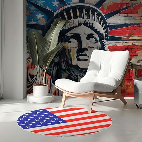 Round Mandala Rug for Living Room - Chair Mat for Hardwood Floor 48" W x 48" L - Round Office Chair Mat - Rolling Chair Mat for Hardwood - Circle Office Rug - Сarpet Chair Mats - (Red) in Saudi Arabia