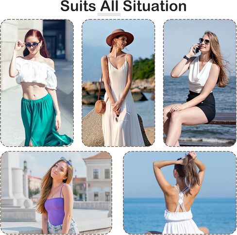 حمالات صدر مثبتة - 4 أزواج من حمالة صدر سيليكون غير مرئية لاصقة بدون ظهر للنساء مع زوجين من أغطية الحلمات in Kuwait