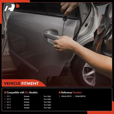 مقبض باب خارجي من جانب الراكب الخلفي ممتاز متوافق مع Kia Sorento 2011 2012 2013 2014 2015، كروم، استبدال # 83662-2P010، 836622P010 in Saudi Arabia