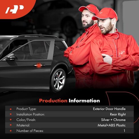 مقبض باب خارجي من جانب الراكب الخلفي ممتاز متوافق مع Kia Sorento 2011 2012 2013 2014 2015، كروم، استبدال # 83662-2P010، 836622P010 in Saudi Arabia