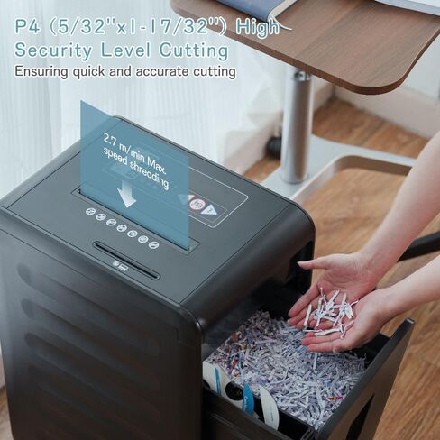 24-Sheet Heavy Duty Paper Shredder: Non-Stop Commercial Grade Shredder for Office Home P4 Level Security Cross-Cut Shredder CD/DVD/Card/Staple/Clip with 11 Gal Pull Out Bin, Wheels in Saudi Arabia