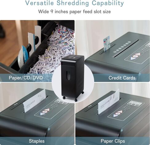 24-Sheet Heavy Duty Paper Shredder: Non-Stop Commercial Grade Shredder for Office Home P4 Level Security Cross-Cut Shredder CD/DVD/Card/Staple/Clip with 11 Gal Pull Out Bin, Wheels in Saudi Arabia