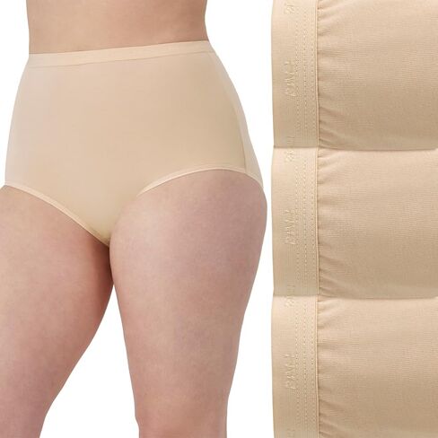 Bali Women's Stretch Cotton Underwear, Cut-fit Brief, Full Coverage Panty, 3-Pack in Kuwait