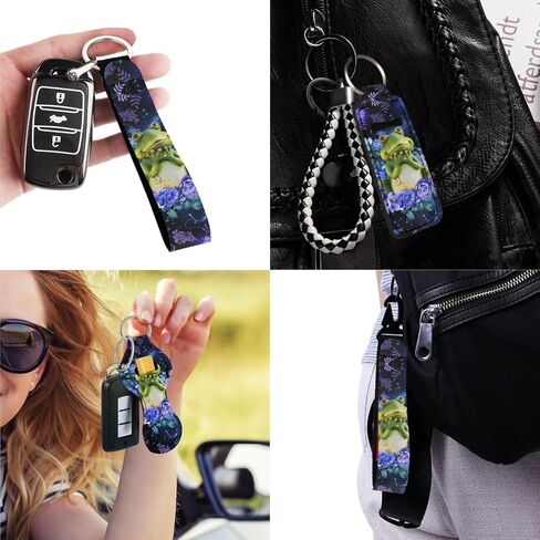 13 Pieces Frog Flower Car Accessories Full Set Includes Car Seat Cover Steering Wheel Shoulder Seat Belt Pads Cup Holder Chapstick Holder Keychain Decor in Saudi Arabia