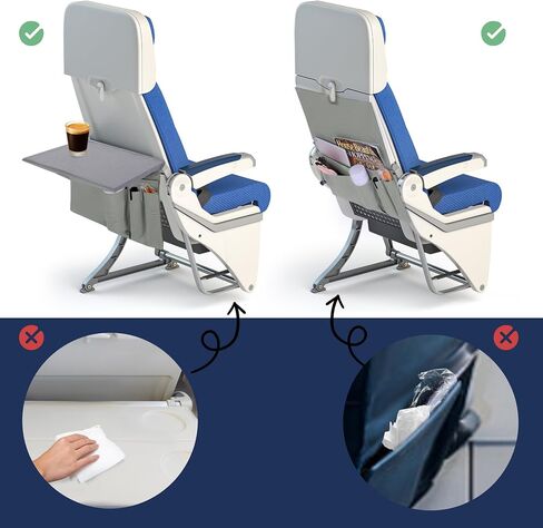 Airplane Pocket Organizer with Tray Table Cover Foldable In Flight Seat Back Organizer Bag Hand-carry or cross-body carry Seat Back Organizer & Storage for Personal Items in Saudi Arabia
