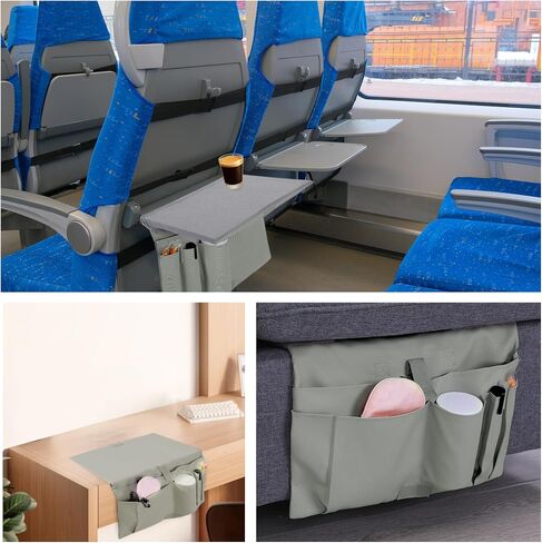 Airplane Pocket Organizer with Tray Table Cover Foldable In Flight Seat Back Organizer Bag Hand-carry or cross-body carry Seat Back Organizer & Storage for Personal Items in Saudi Arabia