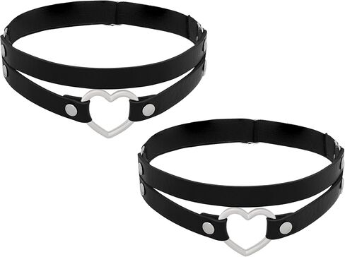 Sacina Black Heart Garters, Goth Accessories, Punk Accessories, Alt Accessories, Christmas Jewelry Gift for Women in Saudi Arabia