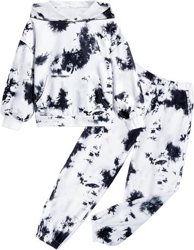 Arshinet Girls 2 Piece Outfits Hoodie Sweatsuit Sets Oversized Sweatshirt and Baggy Fall Fashion Sweatpant with Pockets in Saudi Arabia