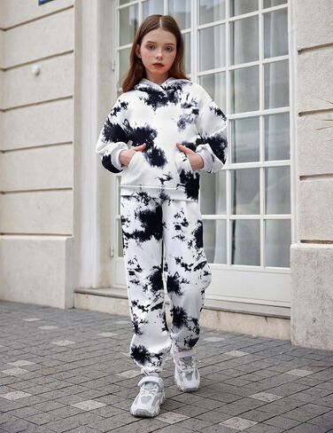 Arshinet Girls 2 Piece Outfits Hoodie Sweatsuit Sets Oversized Sweatshirt and Baggy Fall Fashion Sweatpant with Pockets in Saudi Arabia